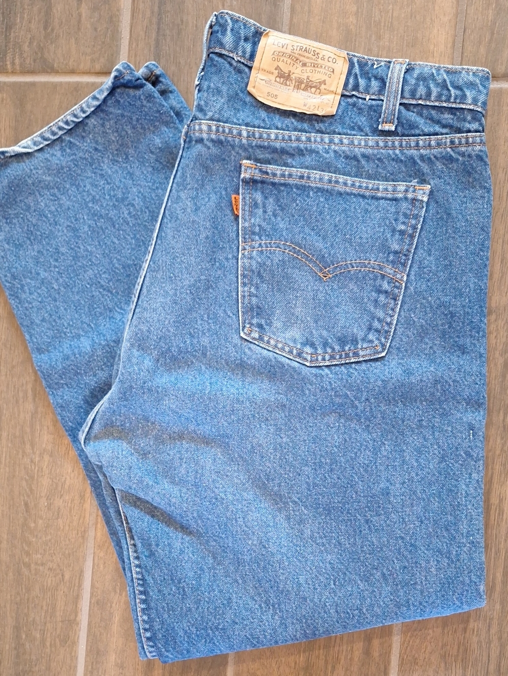 Vintage Levi's Orange Tab 505 Jeans Medium Blue Size 42x30